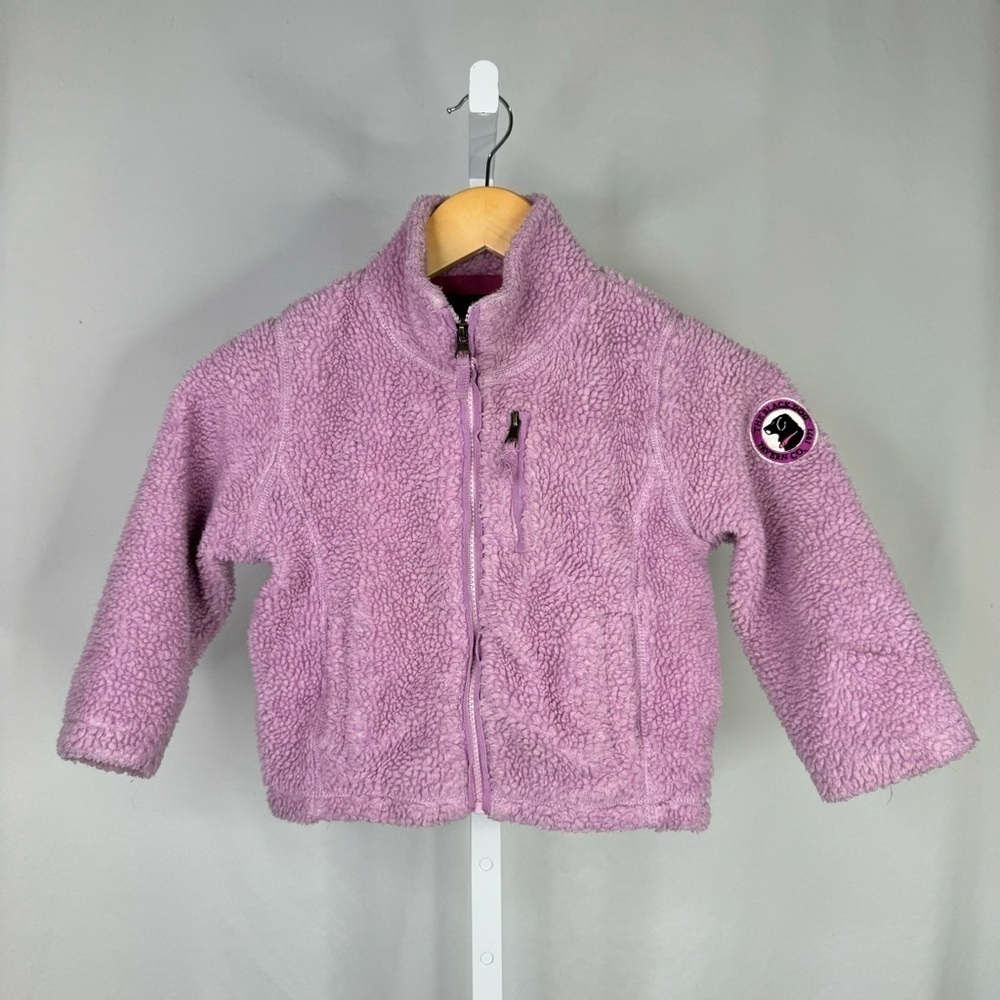 The Black Dog sherpa jacket coat lavender purple full zip jersey lined size XS